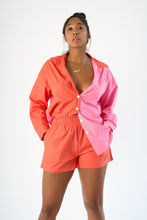 Load image into Gallery viewer, Shop Color block two piece shirt and shorts set
