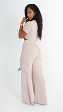 Load image into Gallery viewer, Women Ripped Jersey Cargo Pants Set
