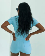 Load image into Gallery viewer, Fitted Denim Romper
