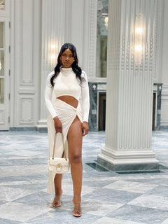 Cutout Detailed Split Thigh Dress