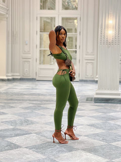 Crossed Backless Fitted Jumpsuit